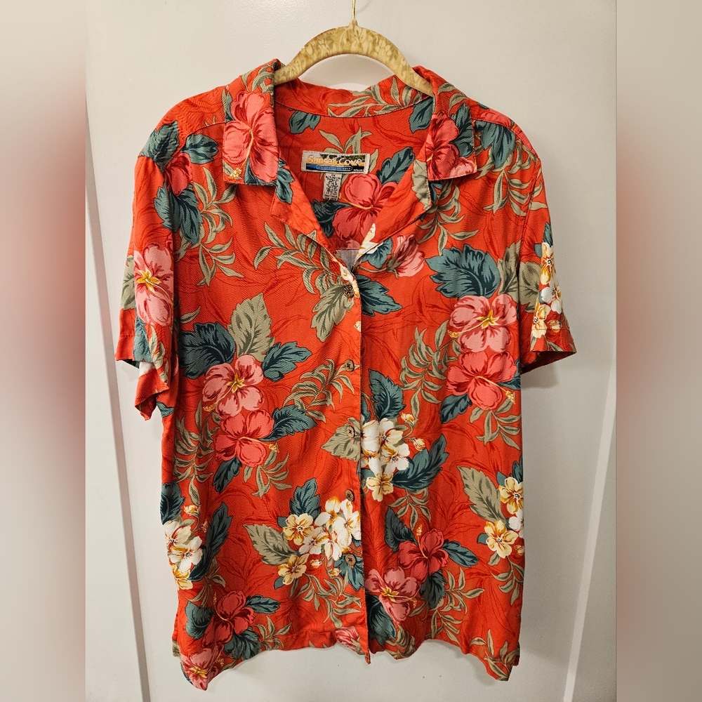 Vintage - "Sunset Cove" Tropical Shirt - NWT - Size 1X